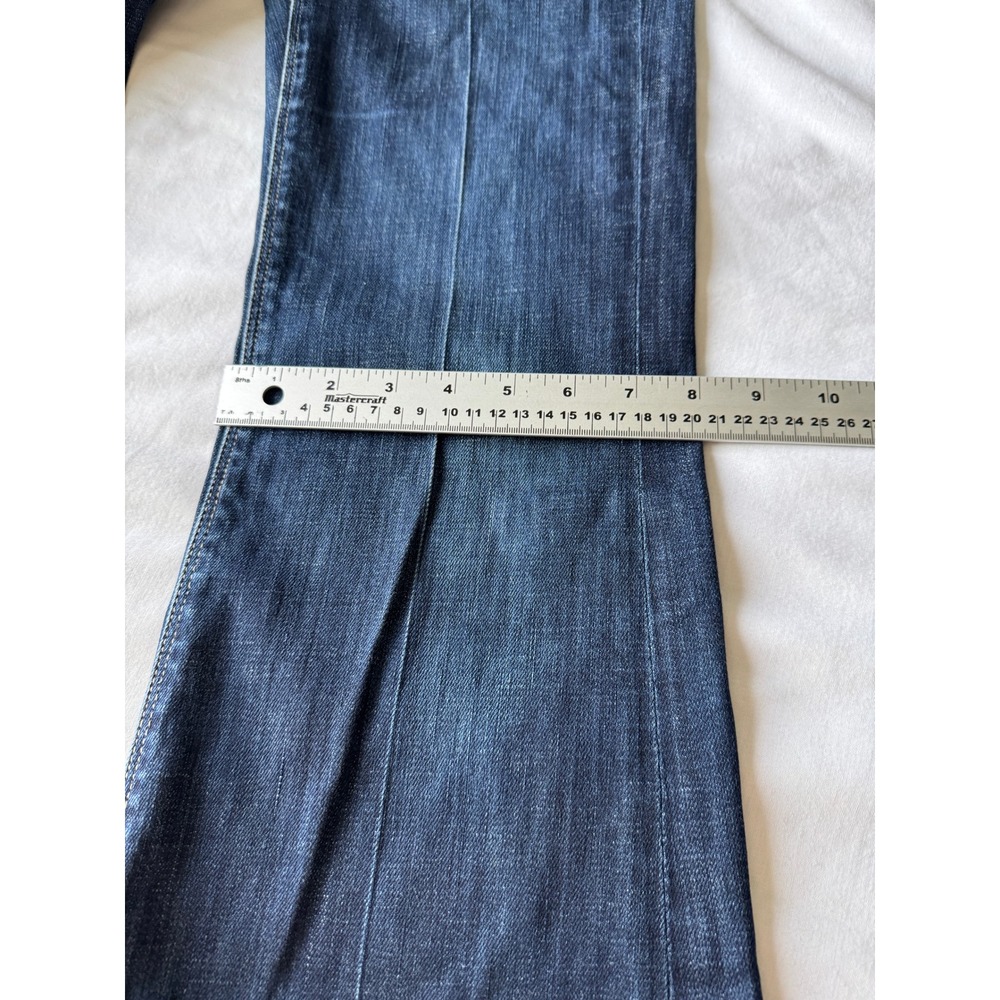 7 For All Mankind Ginger Wide Leg Flare Jeans 24 Dark Wash Boho Retro 70s Y2K - Picture 16 of 16